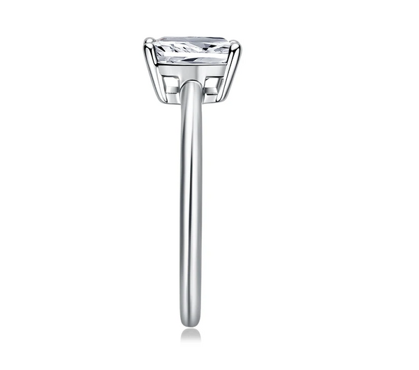 Moissanite Diamond Ring Solitaire Princess Cut 1.0ct D Color Moissanite Promise Anniversary Engagement Ring