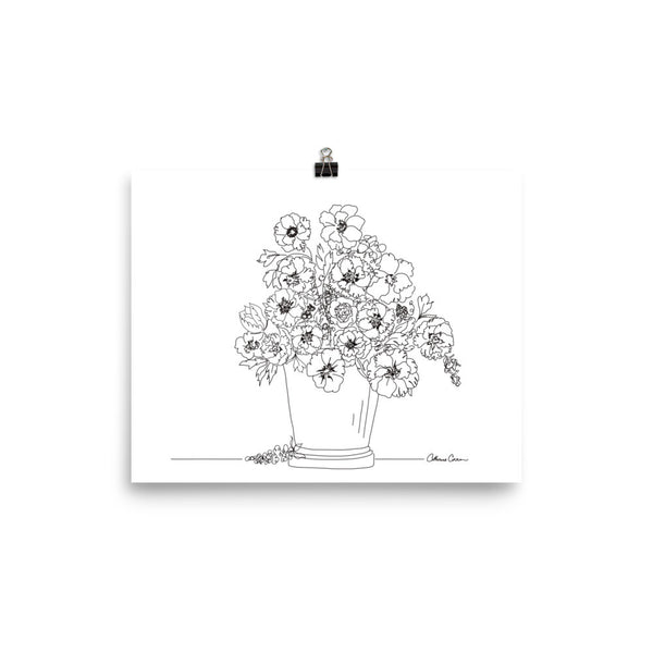 Bunch of Flowers, Illustration by Catherine Cortes, Poster Print - LuluBee+Kewi