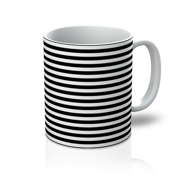 Coffee + Tea, Black + White Stripes by LuluBee + Kewi Mug - LuluBee+Kewi