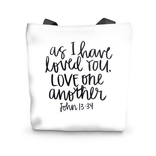 Canvas Tote, John 13:34 Canvas Tote Bag by LuluBee and Kewi Tote Bag 17"x17" - LuluBee+Kewi 