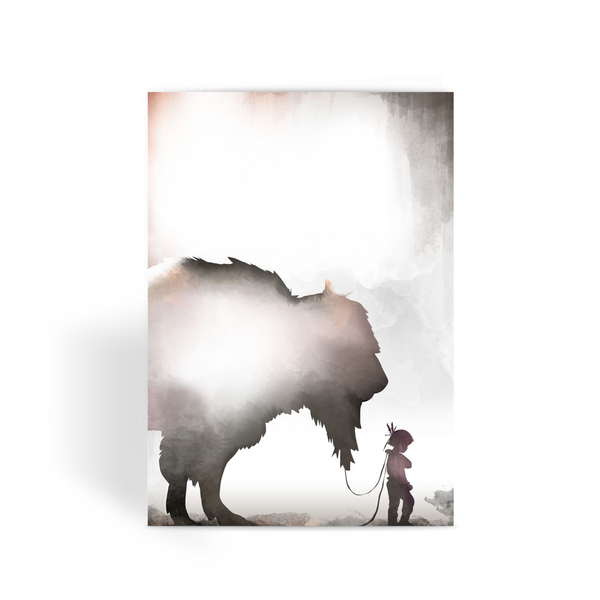 The Bison Warrior by Catherine Cortes Greeting Card - LuluBee+Kewi