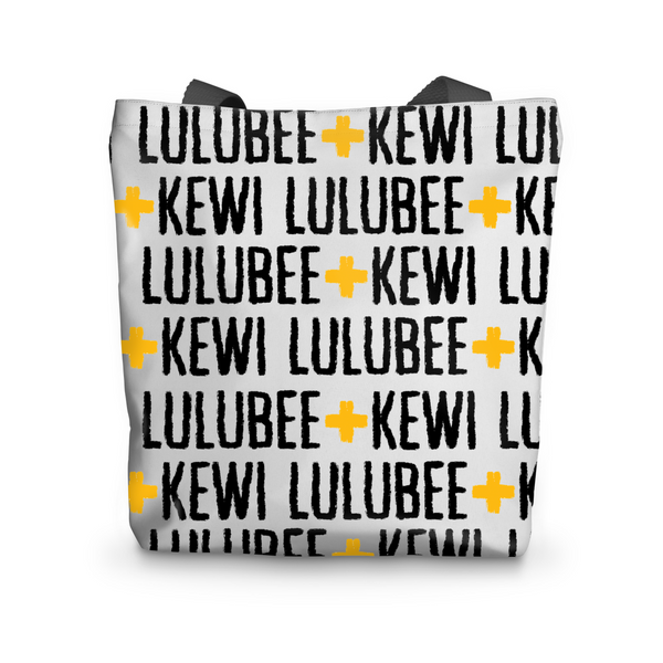 Canvas Tote, LuluBee + Kewi Painted Logo Canvas Tote Bag Tote Bag 17"x17" - LuluBee+Kewi