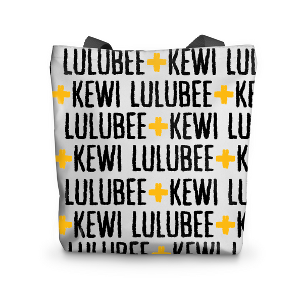 Canvas Tote, LuluBee + Kewi Painted Logo Canvas Tote Bag Tote Bag 17"x17" - LuluBee+Kewi 