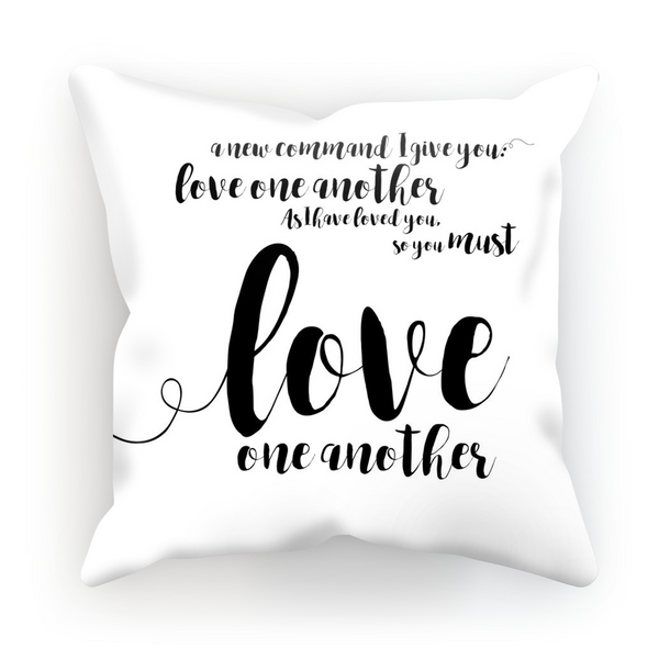 John 13:34, Bible Vrs Word Art by LuluBee and Kewi, Throw Pillow, Cushion - LuluBee+Kewi