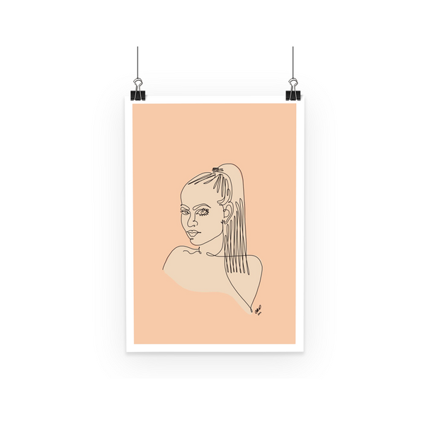 My Muse Line Art, Literary Art Prints, by Catherine Cortes - LuluBee+Kewi
