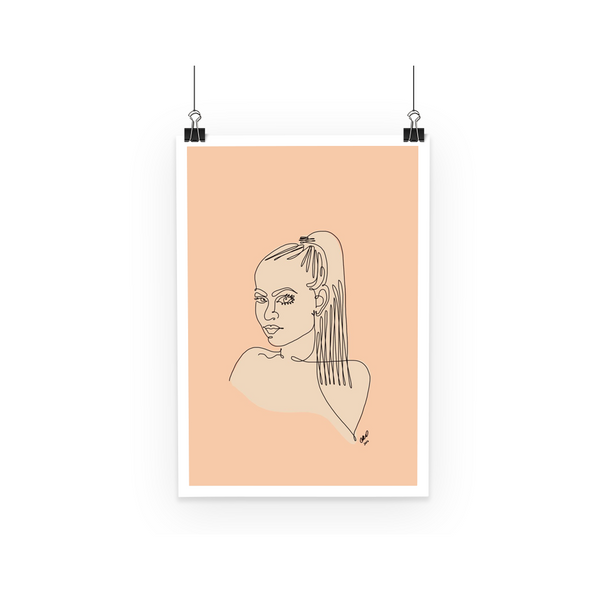 My Muse Line Art, Literary Art Prints, by Catherine Cortes - LuluBee+Kewi