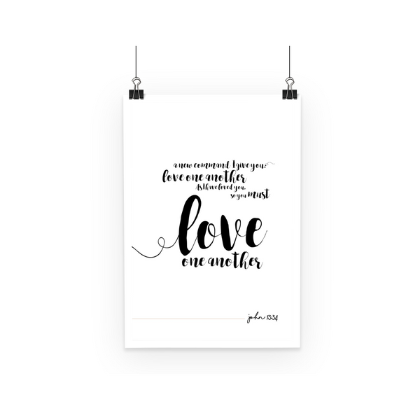 John 13:34 Bible Vrs Poster Art, by LuluBee and Kewi - LuluBee+Kewi