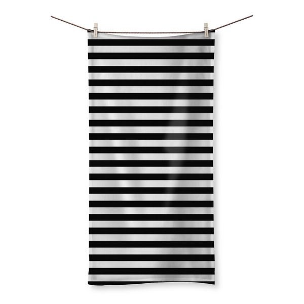 Black + White Stripes by LuluBee + Kewi Beach Towel - LuluBee+Kewi