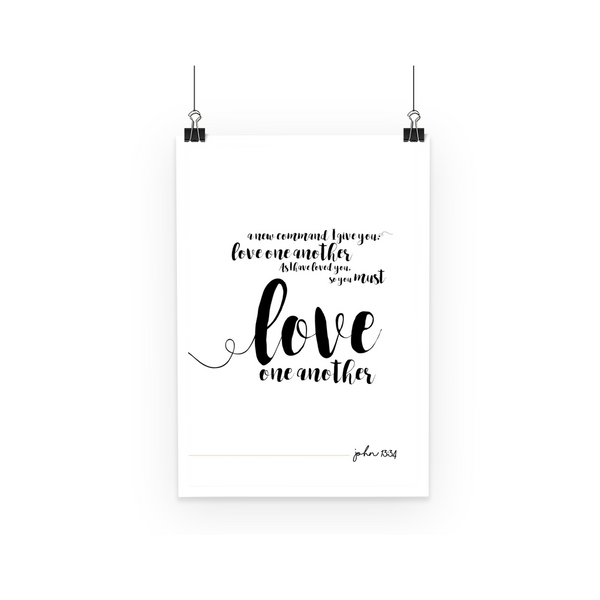 John 13:34 Bible Vrs Poster Art, by LuluBee and Kewi - LuluBee+Kewi