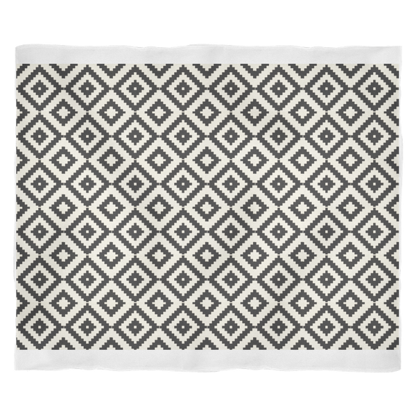 Aztec Diamond Pattern, Black + Ivory, Graphic Print Blanket, 3 sizes - LuluBee+Kewi 