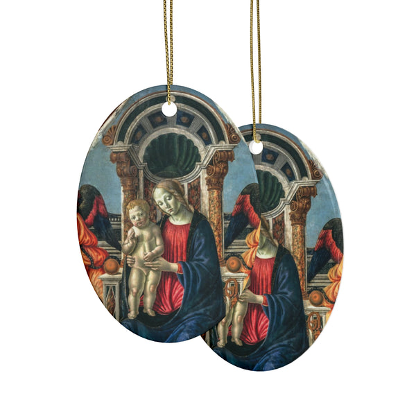 Ceramic Ornaments Madonna and Child Enthroned with Saints and Angels by Francesco Botticini (1446–1498)(1pcs, 5pcs, 10pcs, 20pcs)