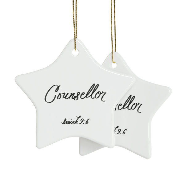 Ceramic Ornaments Isaiah 9:6  Counsellor  (1pcs, 5pcs, 10pcs, 20pcs)