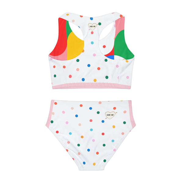 Polka Dot Party Girls Two Piece Swimsuit (AOP)