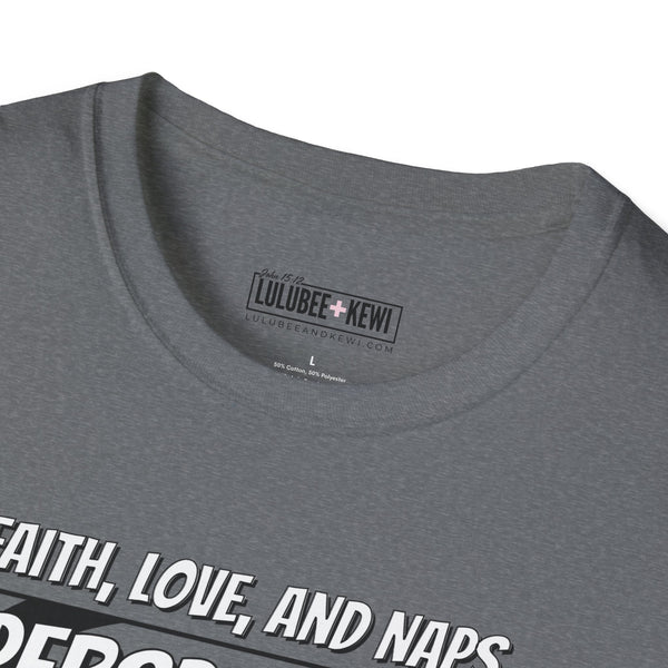 A BoyCat T-Shirt Faith, Love, and Naps #Perspective – BoyCat Edition Funny Cat Graphic T-Shirt - "Faith, Love, and Naps"