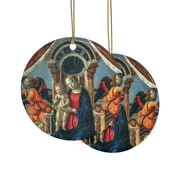 Ceramic Ornaments Madonna and Child Enthroned with Saints and Angels by Francesco Botticini (1446–1498)(1pcs, 5pcs, 10pcs, 20pcs)