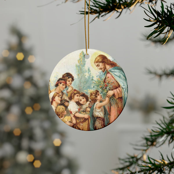 Ceramic Ornaments Jesus and the children (1pcs, 5pcs, 10pcs, 20pcs)