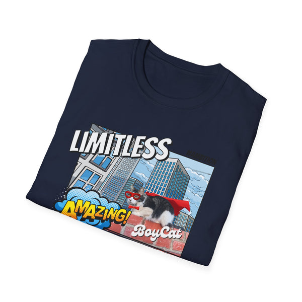 A BoyCat T-Shirt Limitless T-Shirt | Funny Cat Tee, Gift for Cat Lovers, Nerdy Shirt, Unique T-Shirt, Space Theme Apparel