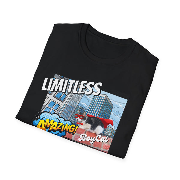 A BoyCat T-Shirt Limitless T-Shirt | Funny Cat Tee, Gift for Cat Lovers, Nerdy Shirt, Unique T-Shirt, Space Theme Apparel