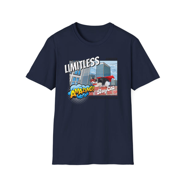 A BoyCat T-Shirt Limitless T-Shirt | Funny Cat Tee, Gift for Cat Lovers, Nerdy Shirt, Unique T-Shirt, Space Theme Apparel