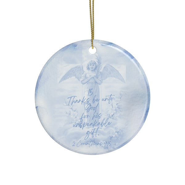 Ceramic Ornaments Watercolor blue, Angels 2 Corinthians 9:15 (1pcs, 5pcs, 10pcs, 20pcs)