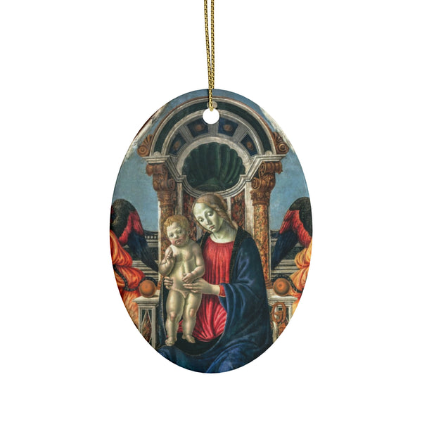 Ceramic Ornaments Madonna and Child Enthroned with Saints and Angels by Francesco Botticini (1446–1498)(1pcs, 5pcs, 10pcs, 20pcs)