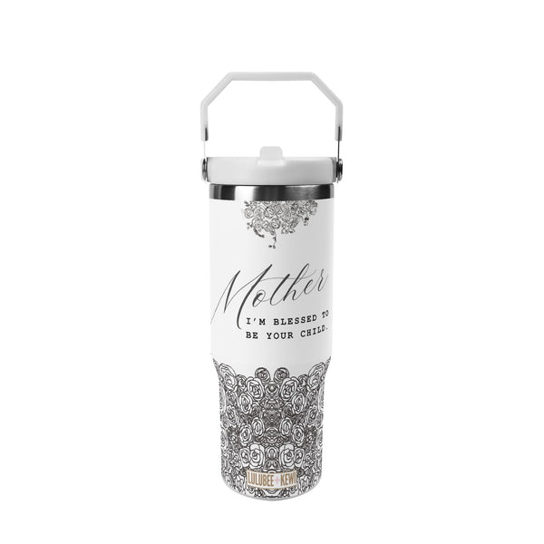 A 30oz Stainless Tumbler, Mother, Im blessed to be your child, With Matching Bag– 30oz Stainless Steel Travel Cup