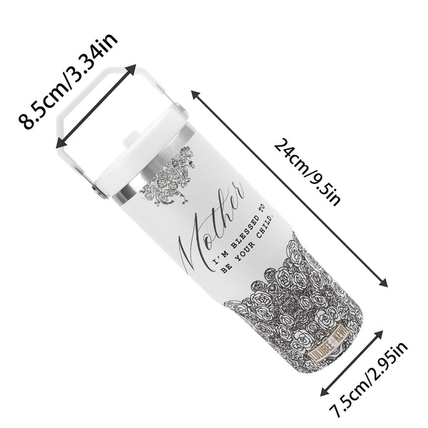 A 30oz Stainless Tumbler, Mother, Im blessed to be your child, With Matching Bag– 30oz Stainless Steel Travel Cup