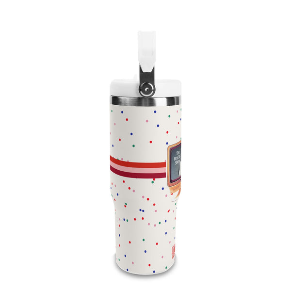 A 30oz Stainless Tumbler, BoyCat Show Retro TV Tumbler with Spots– 40oz Stainless Steel Mug with Handle & Straw + Plus Bag!