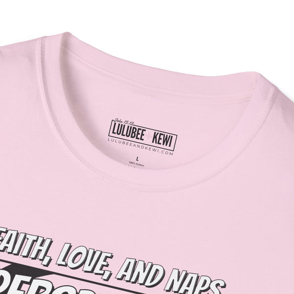 A BoyCat T-Shirt Faith, Love, and Naps #Perspective – BoyCat Edition Funny Cat Graphic T-Shirt - "Faith, Love, and Naps"