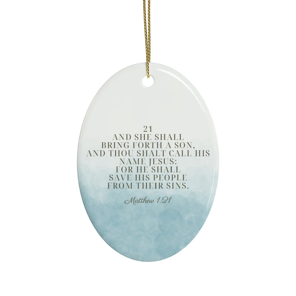 Ceramic Ornaments Watercolor, Matthew 1:21 (1pcs, 5pcs, 10pcs, 20pcs)