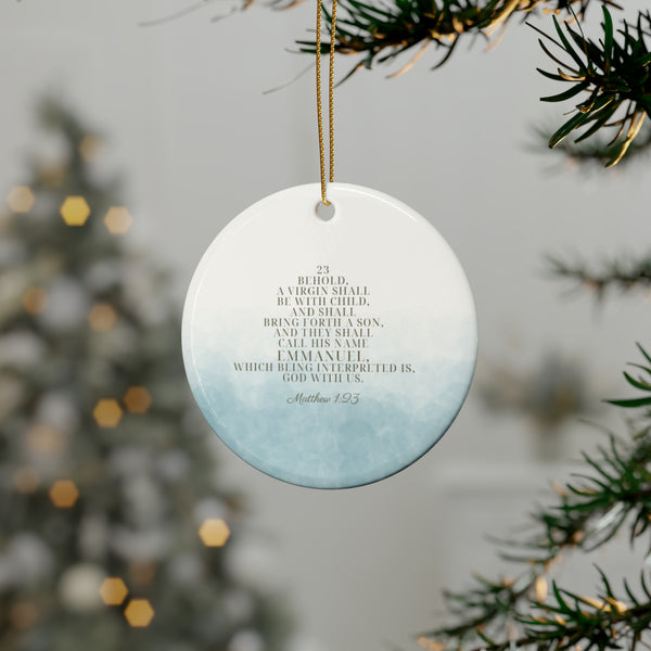 Ceramic Ornaments Watercolor, Matthew 1:23 (1pcs, 5pcs, 10pcs, 20pcs)