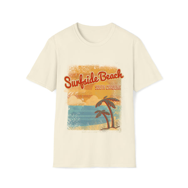 Surfside Beach South Caroina "Travel Poster" Unisex Softstyle T-Shirt