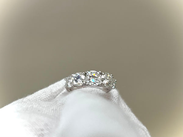 Moissanite Diamond Ring, 5 Stone, 3.6CTTW Wedding Ring Engagement Band 925 Sterling Silver