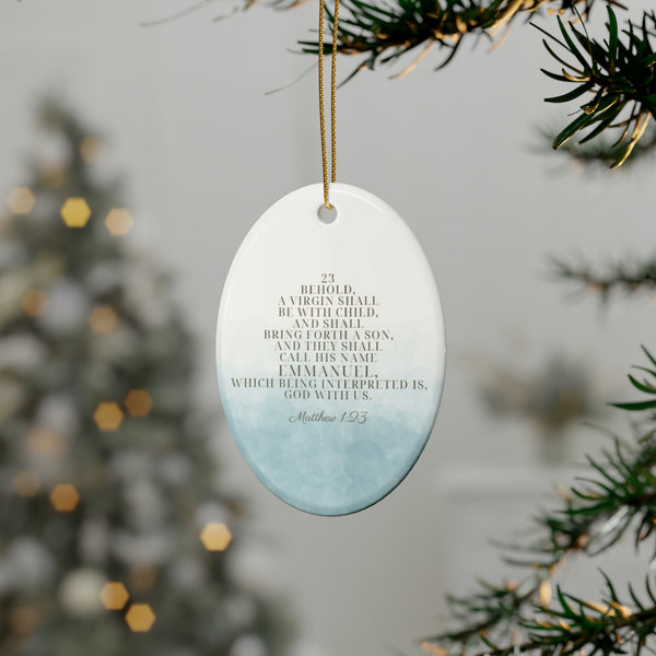 Ceramic Ornaments Watercolor, Matthew 1:23 (1pcs, 5pcs, 10pcs, 20pcs)