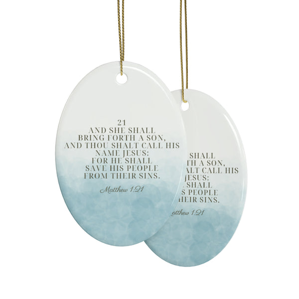 Ceramic Ornaments Watercolor, Matthew 1:21 (1pcs, 5pcs, 10pcs, 20pcs)