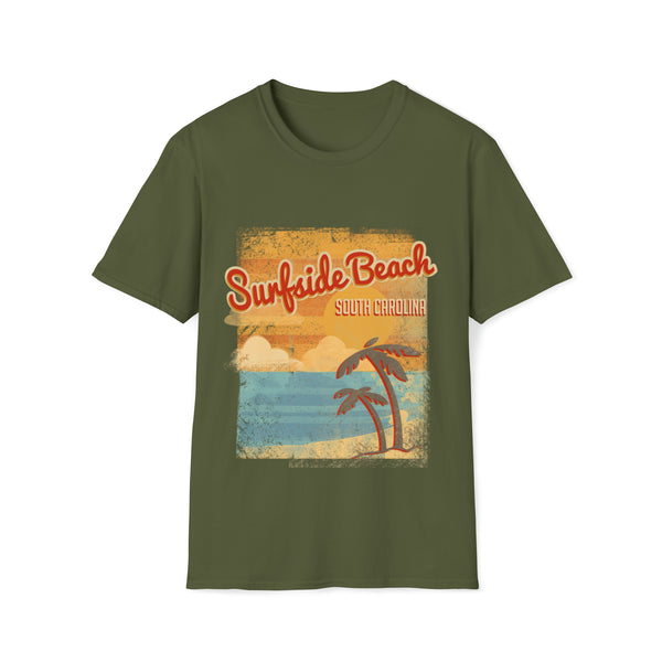 Surfside Beach South Caroina "Travel Poster" Unisex Softstyle T-Shirt