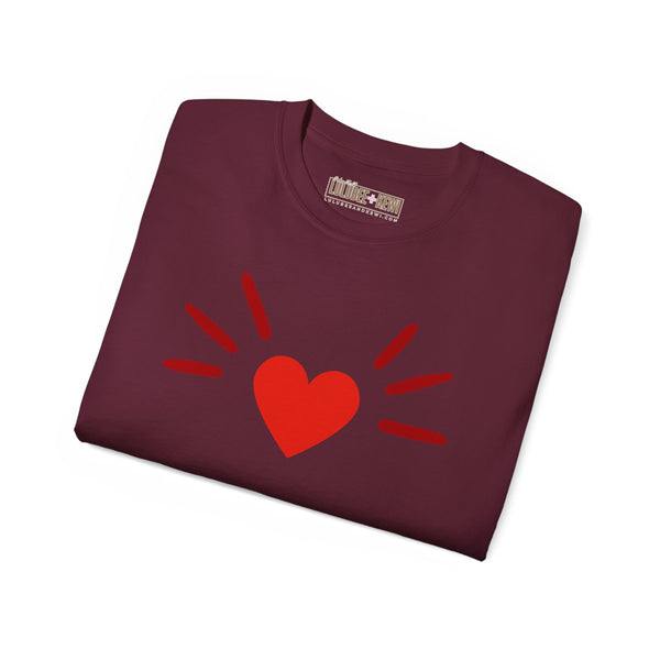 BoyCat Collection- The Original Heart Nose BoyCat Tee RED Heart , Unisex Ultra Cotton Tee