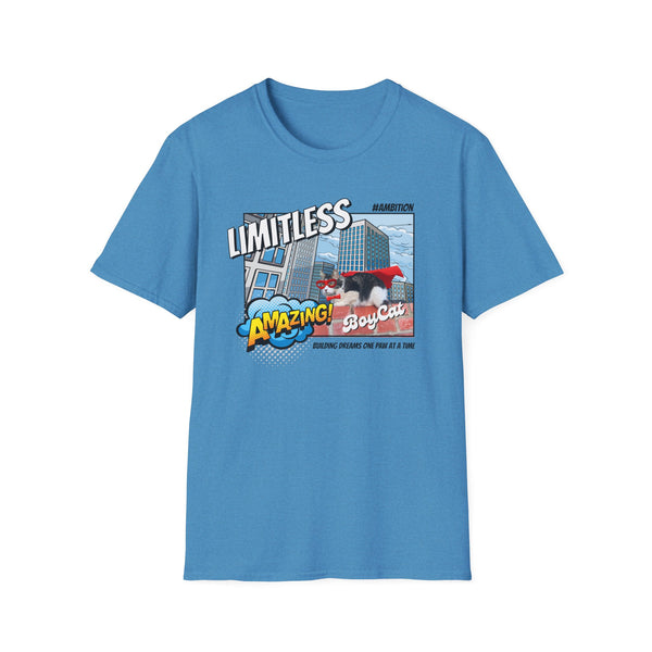 A BoyCat T-Shirt Limitless T-Shirt | Funny Cat Tee, Gift for Cat Lovers, Nerdy Shirt, Unique T-Shirt, Space Theme Apparel