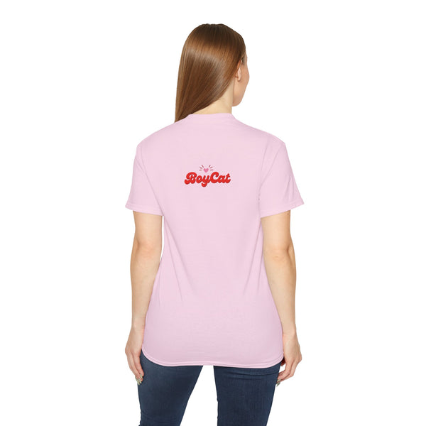 BoyCat Collection- The Original Heart Nose BoyCat Tee, Pink Heart Unisex Ultra Cotton Tee