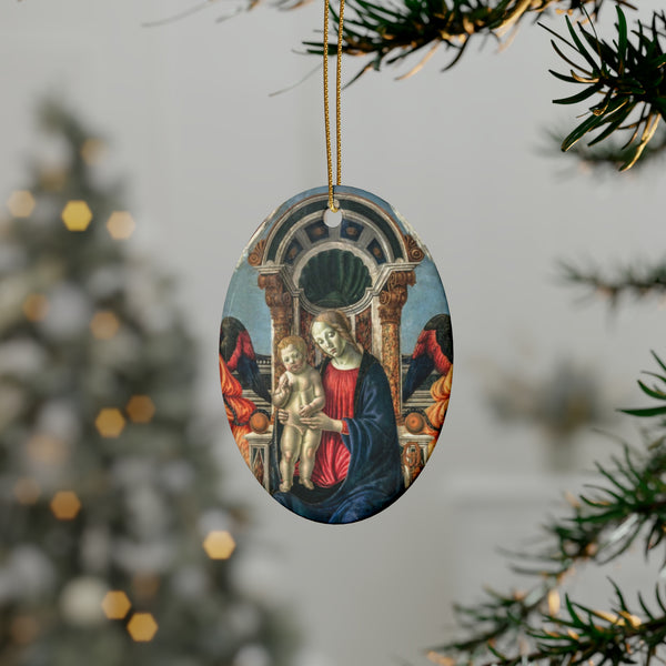 Ceramic Ornaments Madonna and Child Enthroned with Saints and Angels by Francesco Botticini (1446–1498)(1pcs, 5pcs, 10pcs, 20pcs)