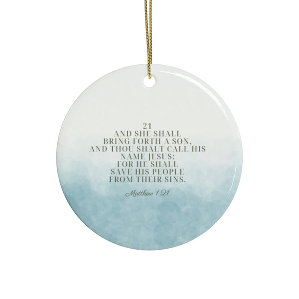 Ceramic Ornaments Watercolor, Matthew 1:21 (1pcs, 5pcs, 10pcs, 20pcs)