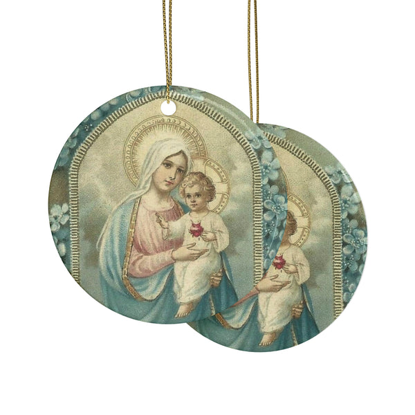 Ceramic Ornaments Jesus and Mary (1pcs, 5pcs, 10pcs, 20pcs)