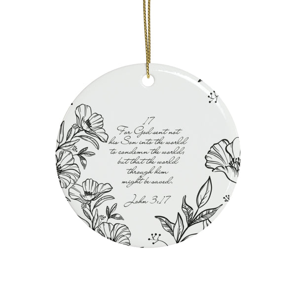 Ceramic Ornaments Line art, John 3:17 (1pcs, 5pcs, 10pcs, 20pcs)