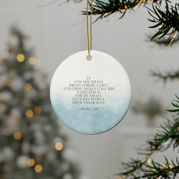 Ceramic Ornaments Watercolor, Matthew 1:21 (1pcs, 5pcs, 10pcs, 20pcs)