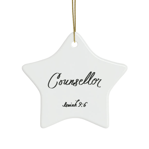 Ceramic Ornaments Isaiah 9:6  Counsellor  (1pcs, 5pcs, 10pcs, 20pcs)