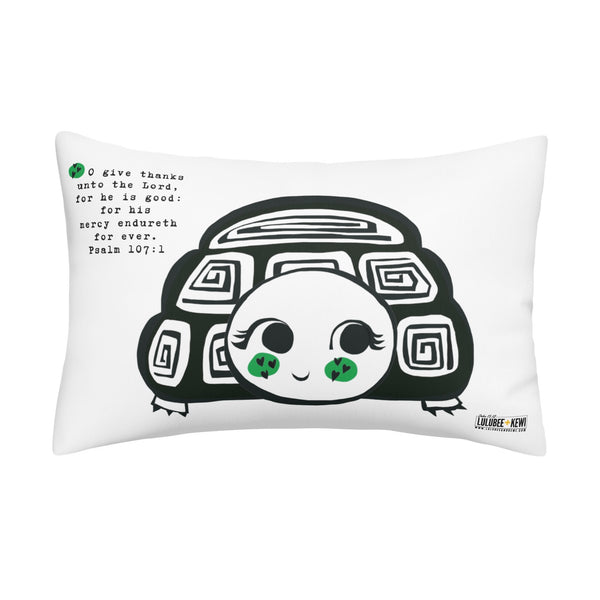 A lil Desert Turtle Pillowcase with Scripture Psalm 107:1 by LuluBeeandKewi.com
