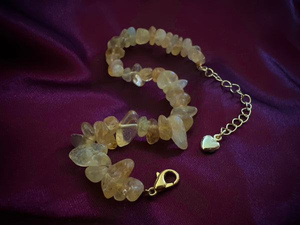 All natural, Citrine Handmade Natural Stone Bracelet Jewelry