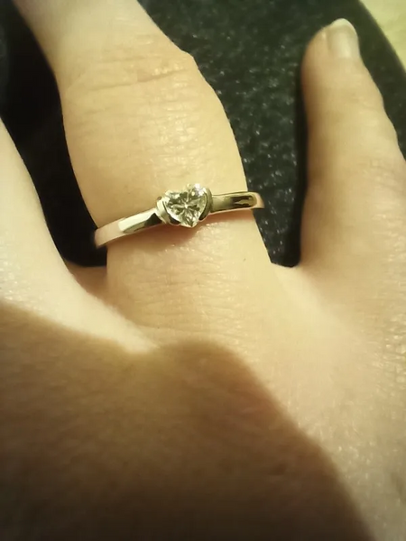 Moissanite Diamond Ring, Solitaire 4mm 0.3CT Heart Cut Moissanite Diamond Ring 925 Sterling Sliver