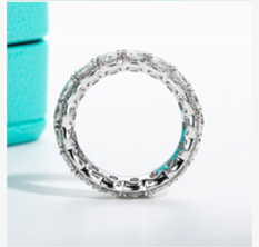 Moissanite Diamond Ring, Eternity Band, 17 Stones, 4mm 5.5cttw D Color Moissanite Wedding Band Ring 925 Sterling Silver Eternity Band Rings For Women