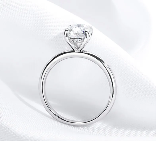 Moissanite Diamond Oval Solitaire Ring 925 Sterling Silver 1ct, 1.5ct, 2ct, 3ct Oval Cut D Color VVSI Lab Diamond